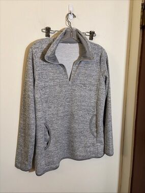 Women's Gray Quarter-Zip Pullover Sweatshirt